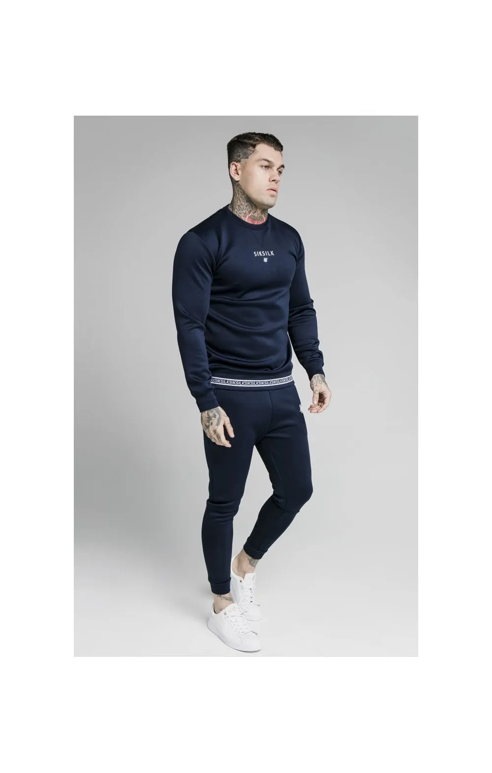 SikSilk Element Crew Sweat - Navy & White sold by Siksilk product image thumbnail 4