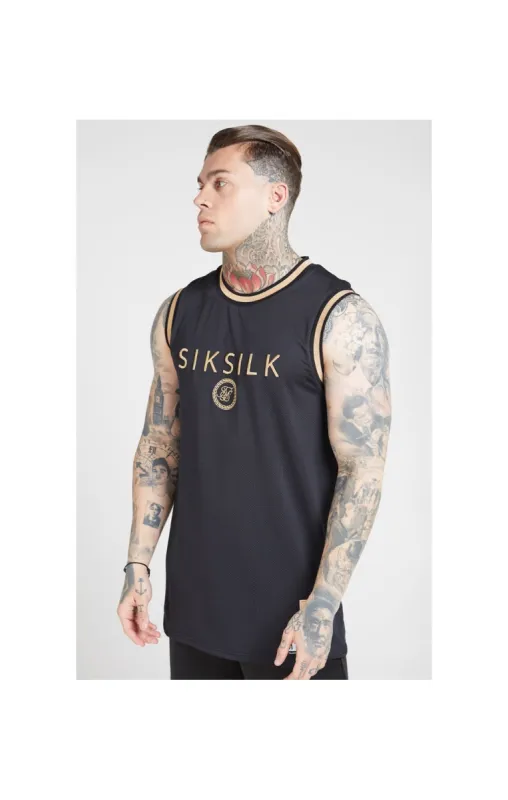 SikSilk BasketBall Vest - Black & Gold sold by Siksilk