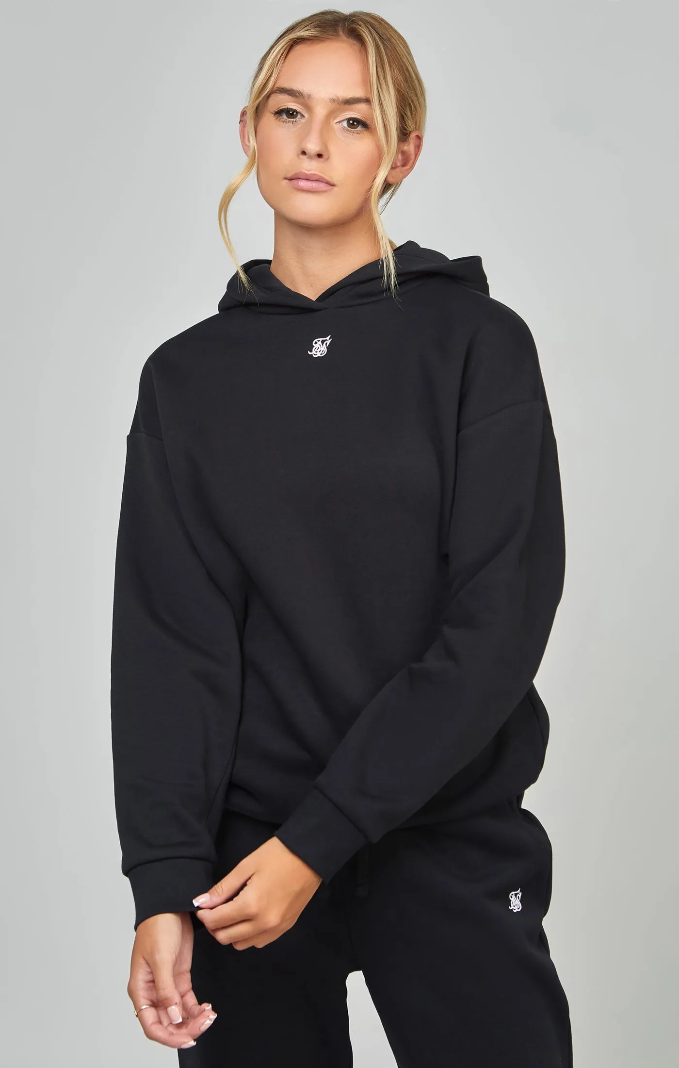Black Essential Overhead Hoodie sold by Siksilk