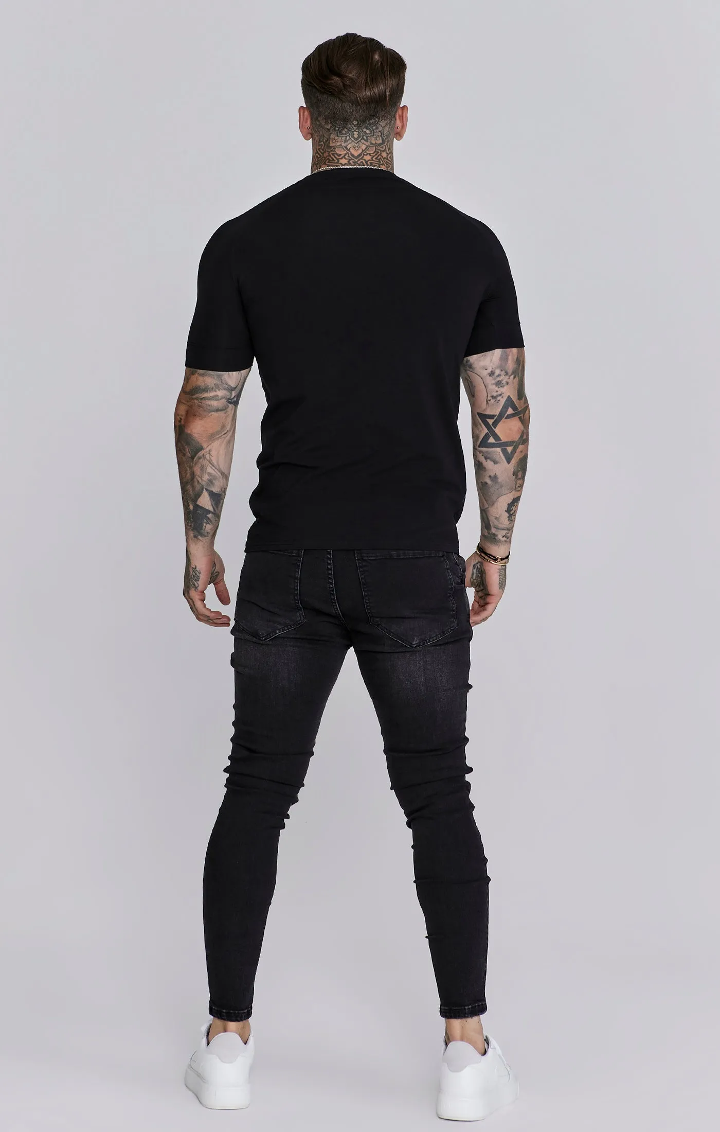 Black Washed Essential Distressed Skinny Jean sold by Siksilk product image thumbnail 5