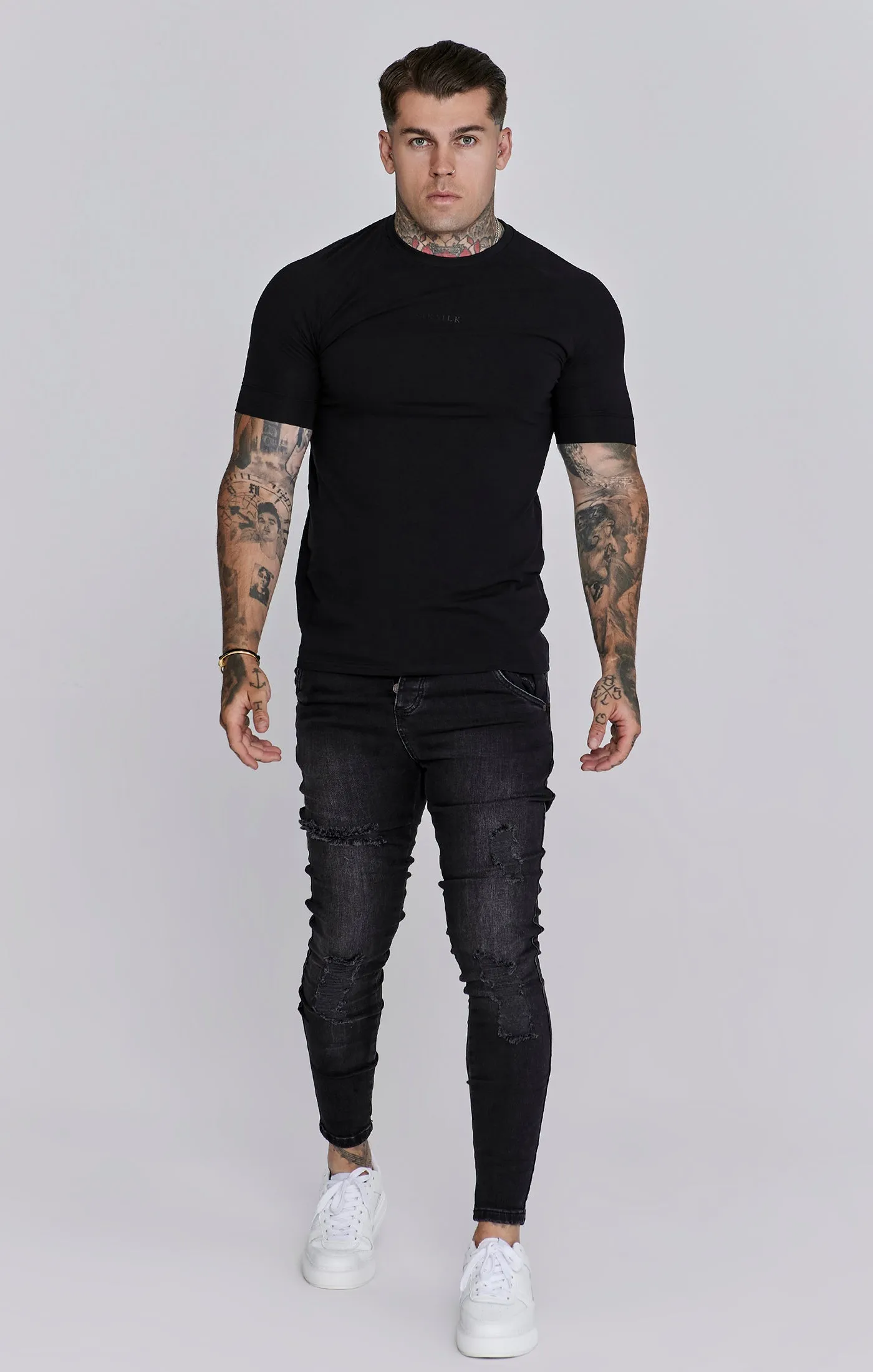 Black Washed Essential Distressed Skinny Jean sold by Siksilk product image thumbnail 2