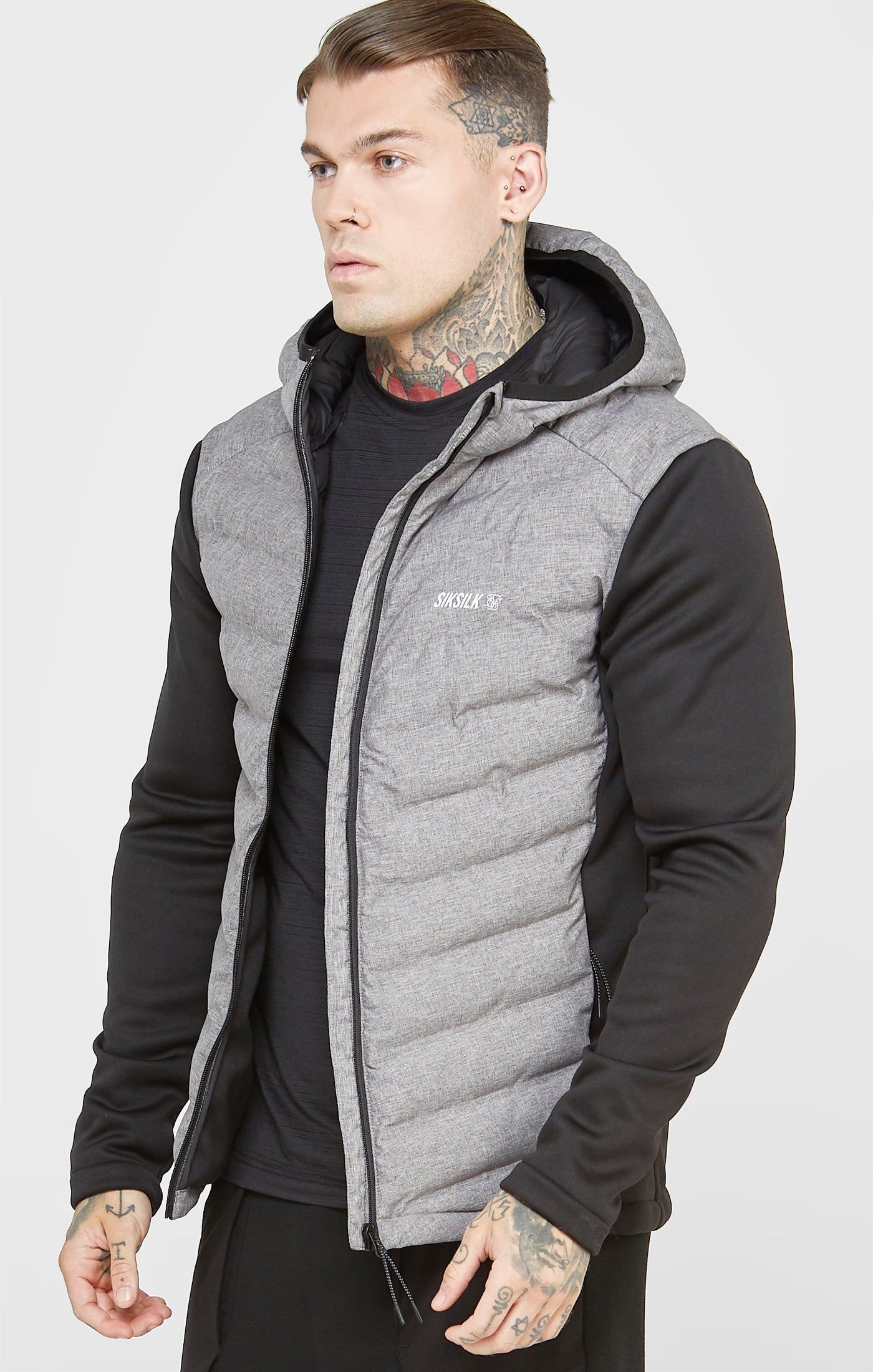 Black Sports Zip-Thru Jacket sold by Siksilk