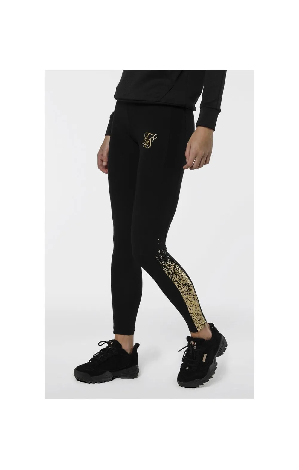 SikSilk Foil Fade Panel Leggings – Black sold by Siksilk product image thumbnail 3