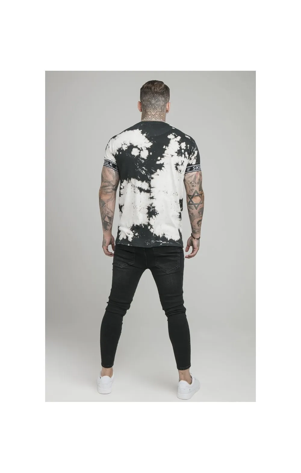 SikSilk Tie Dye Cuff Tee - Black & Grey sold by Siksilk product image thumbnail 3