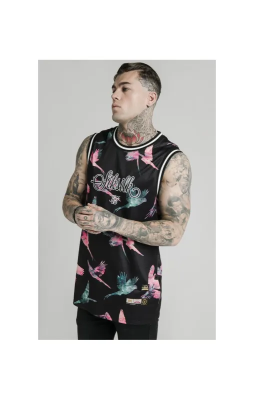 SikSilk Basketball Vest - Black,Teal & Pink sold by Siksilk