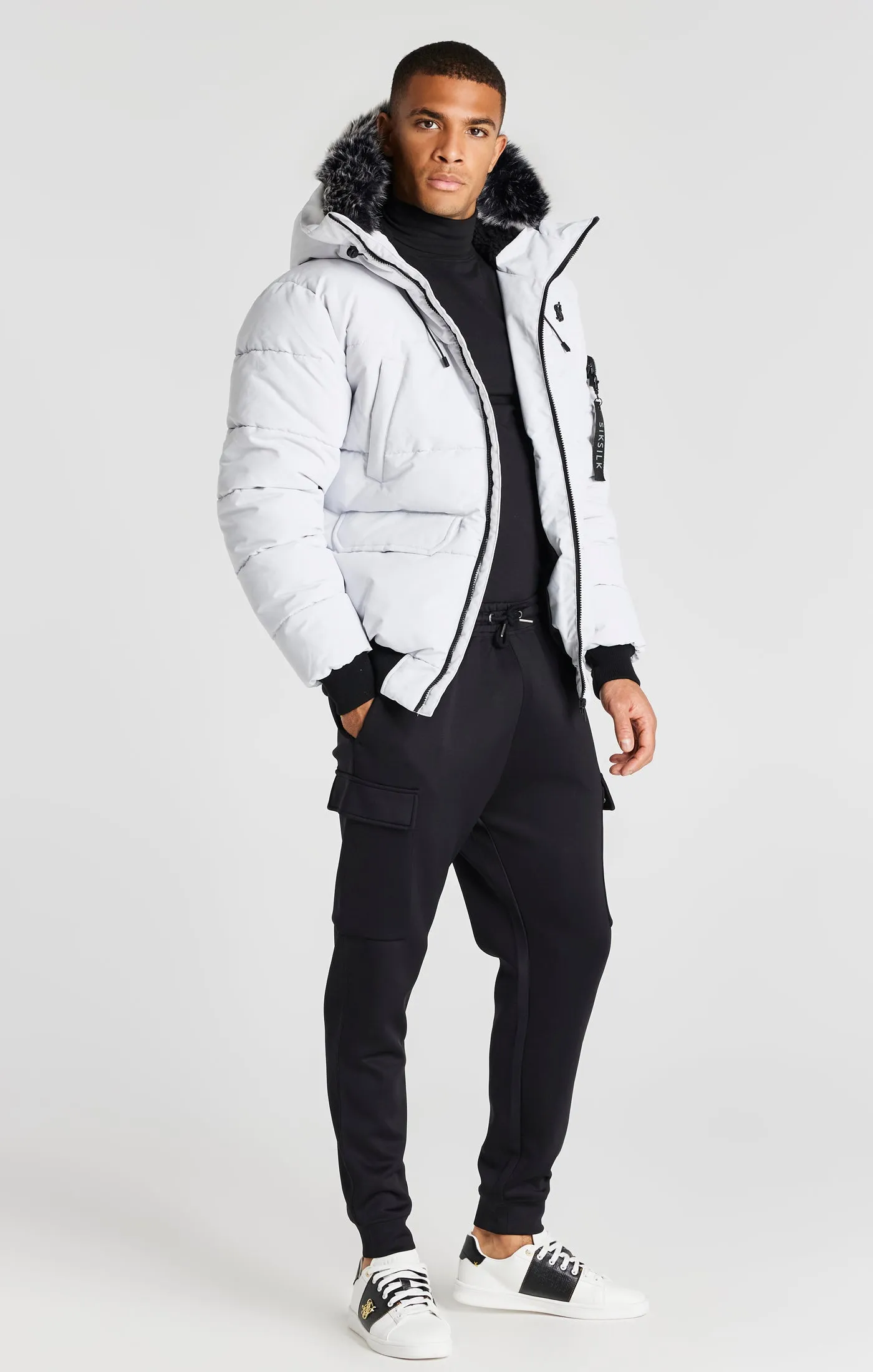Grey Bomber Jacket sold by Siksilk product image thumbnail 4