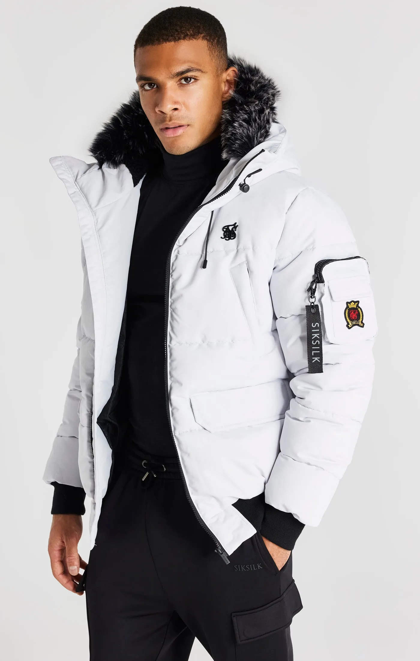 Grey Bomber Jacket sold by Siksilk