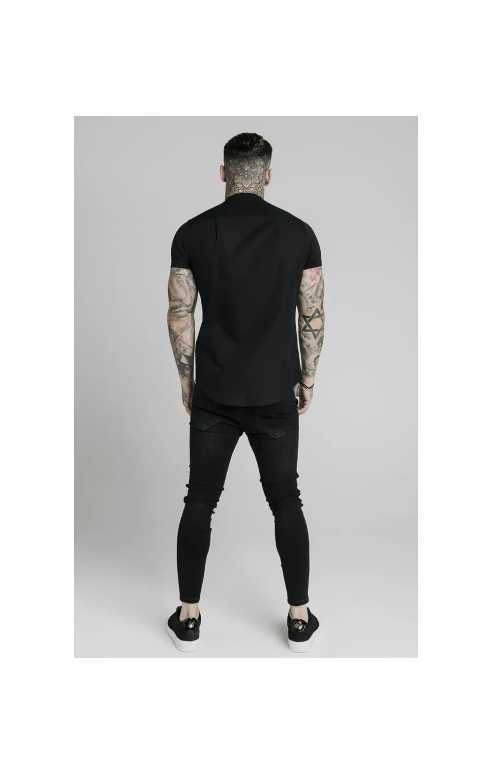Black Short Sleeve Standard Collar Shirt sold by Siksilk product image thumbnail 5