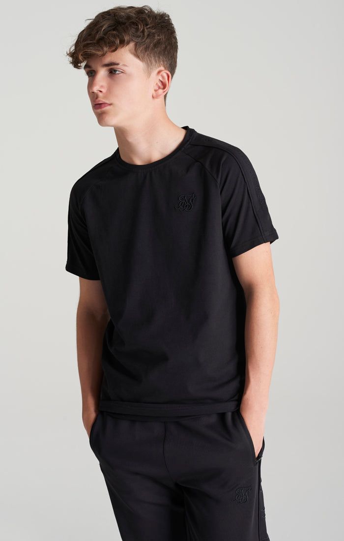 Boys Black Panelled T-Shirt sold by Siksilk