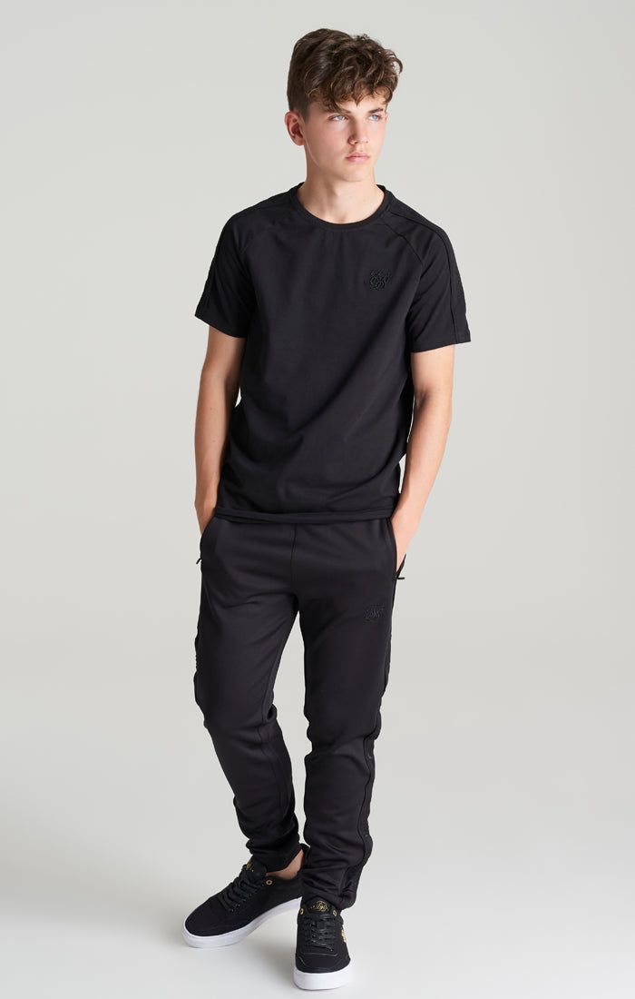 Boys Black Panelled T-Shirt sold by Siksilk product image thumbnail 5
