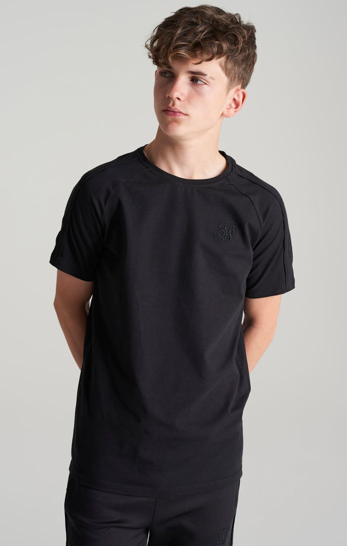 Boys Black Panelled T-Shirt sold by Siksilk product image thumbnail 2
