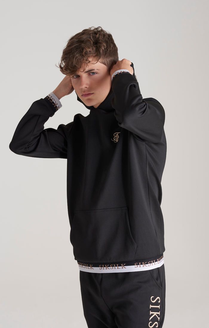 Boys Black Taped Overhead Hoodie sold by Siksilk product image thumbnail 2