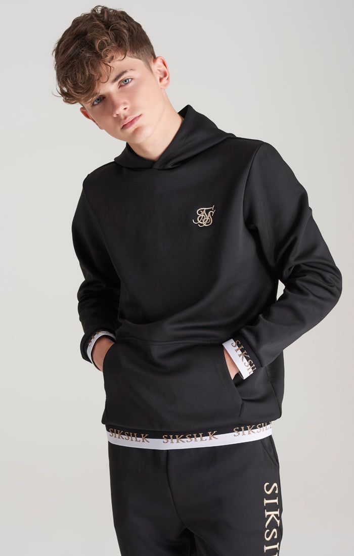 Boys Black Taped Overhead Hoodie sold by Siksilk product image thumbnail 4