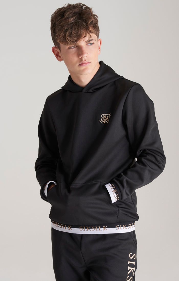 Boys Black Taped Overhead Hoodie sold by Siksilk