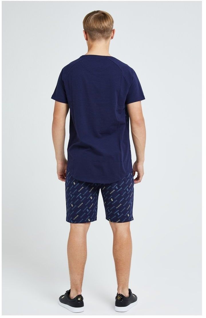 Illusive London Monogram Aop Tee - Navy sold by Siksilk product image thumbnail 4