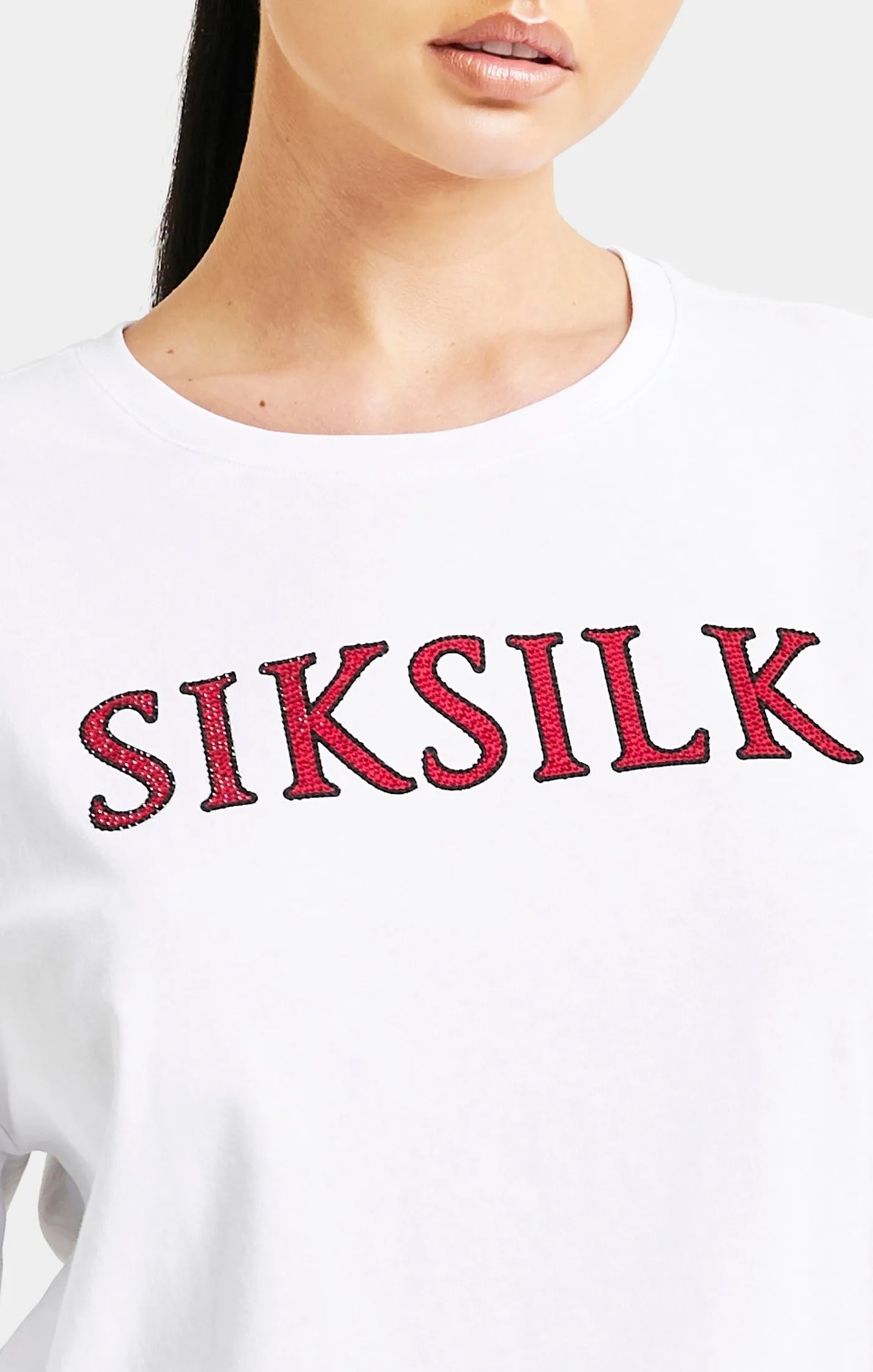 White Sparkle Boxy Crop T-Shirt sold by Siksilk product image thumbnail 2