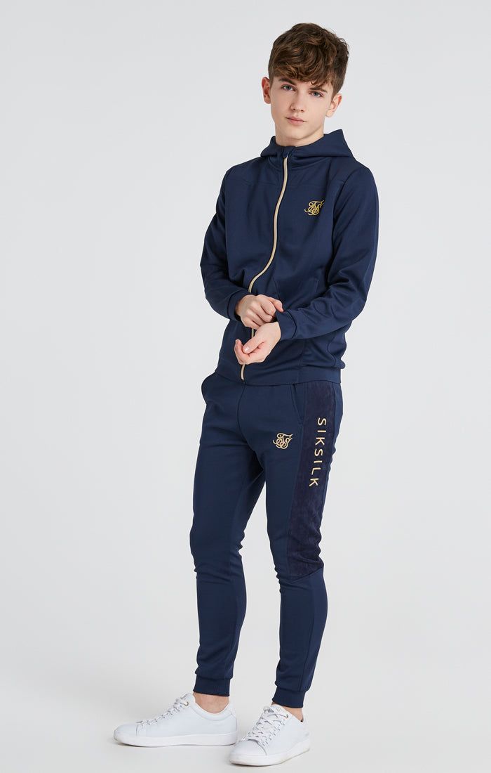 Boys Navy Mesh Zip Thru Hoodie sold by Siksilk product image thumbnail 7