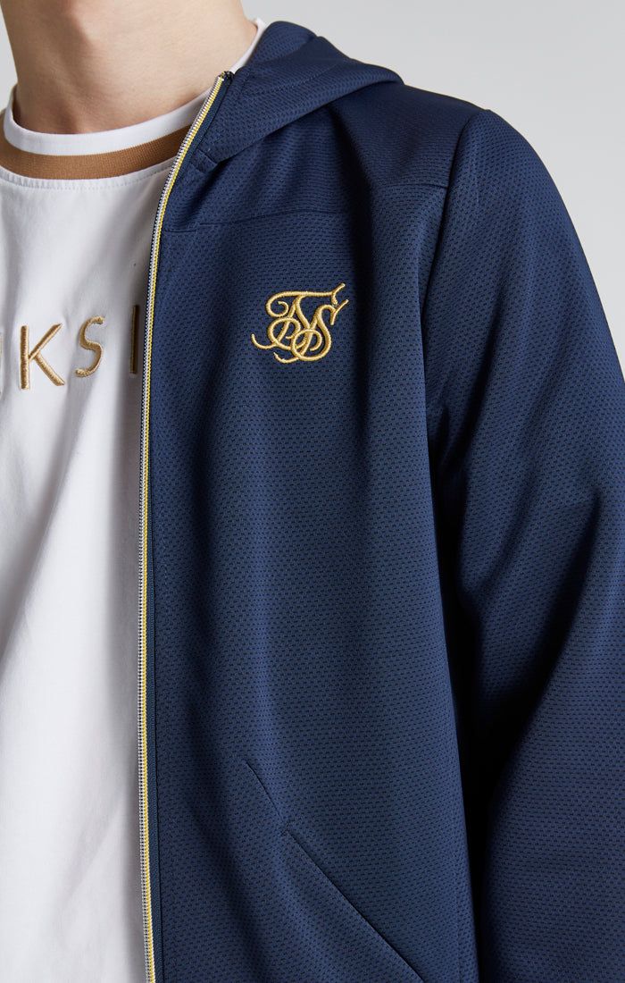 Boys Navy Mesh Zip Thru Hoodie sold by Siksilk product image thumbnail 5