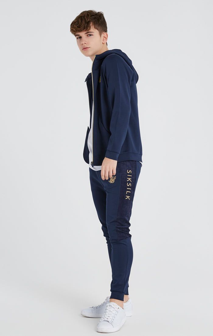 Boys Navy Mesh Zip Thru Hoodie sold by Siksilk product image thumbnail 9