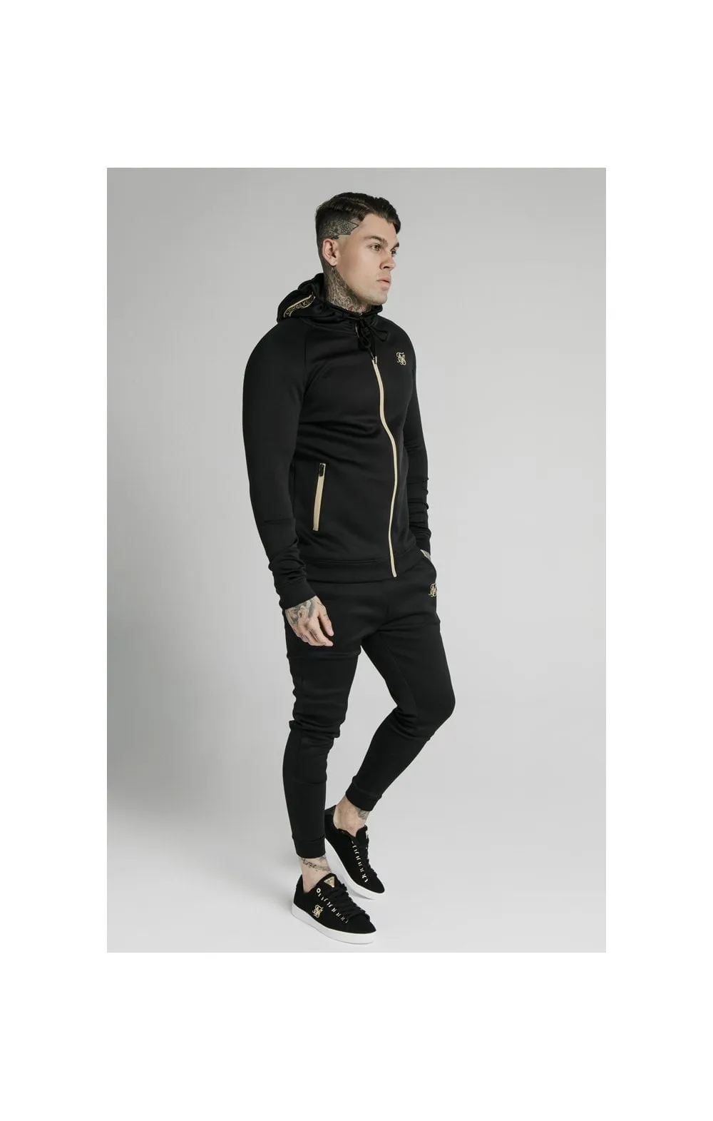 SikSilk Element Zip Through Hoodie - Black & Gold sold by Siksilk product image thumbnail 4