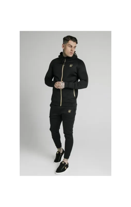 SikSilk Element Zip Through Hoodie - Black & Gold sold by Siksilk