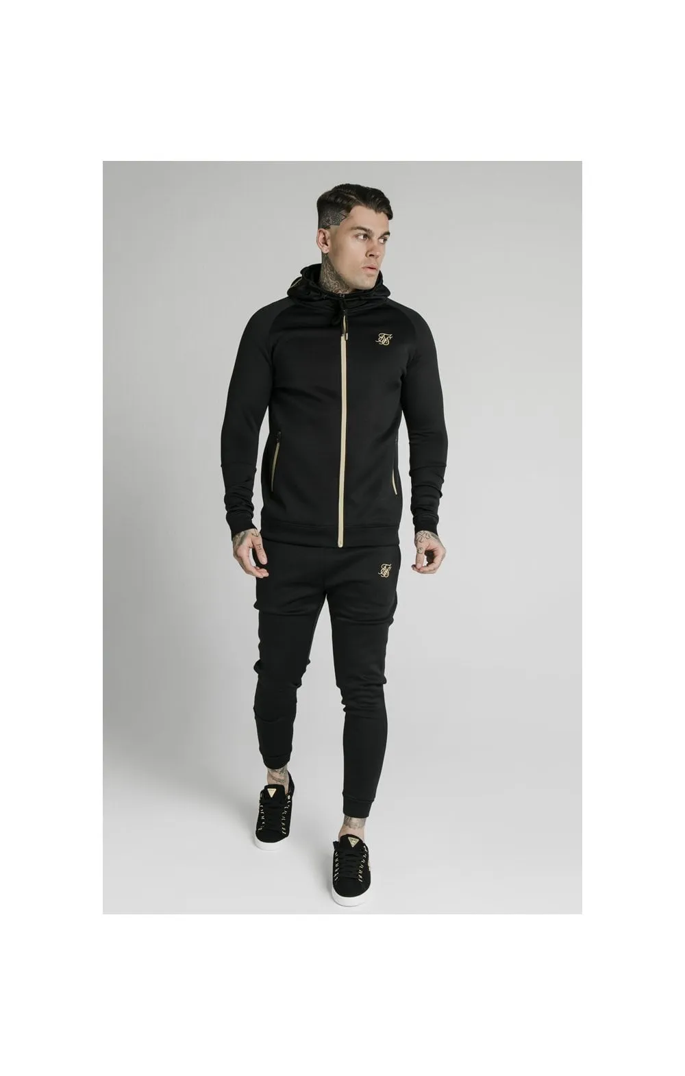 SikSilk Element Zip Through Hoodie - Black & Gold sold by Siksilk product image thumbnail 5