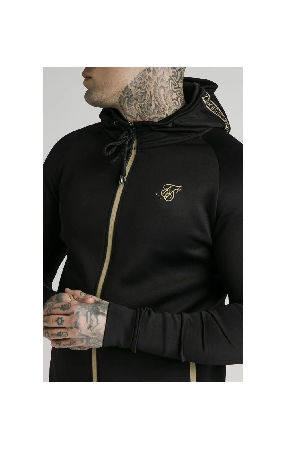 SikSilk Element Zip Through Hoodie - Black & Gold sold by Siksilk product image thumbnail 2