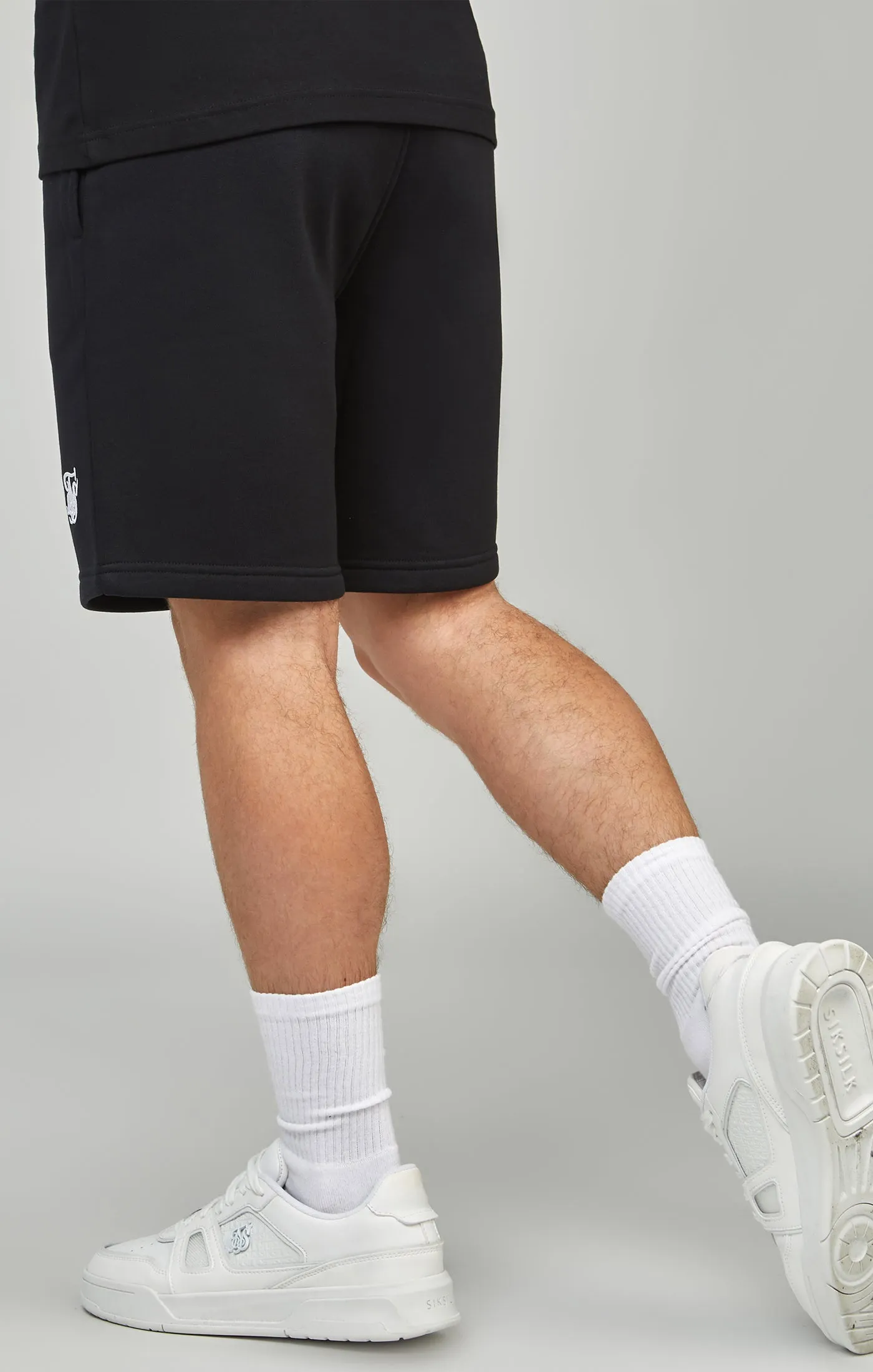 Boys Black Essentials Fleece Shorts sold by Siksilk product image thumbnail 4