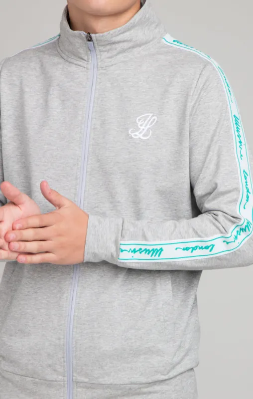 Boys Illusive Grey Marl Taped Zip Thru sold by Siksilk
