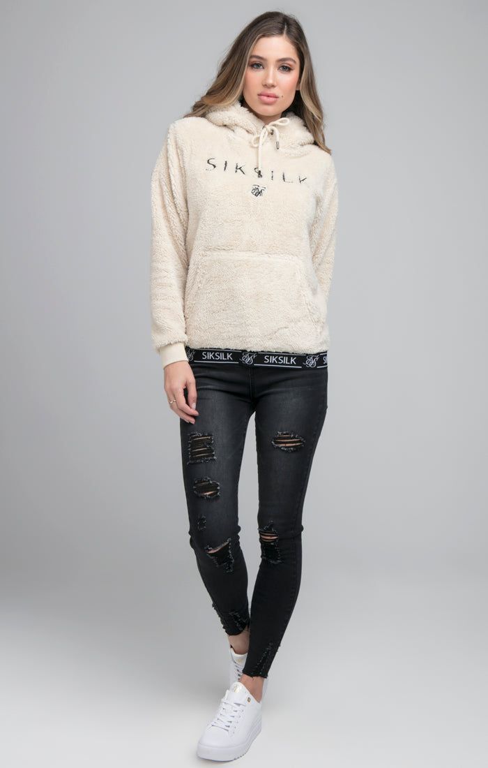 SikSilk Tape Sherpa Overhead Hoodie - Stone sold by Siksilk product image thumbnail 4
