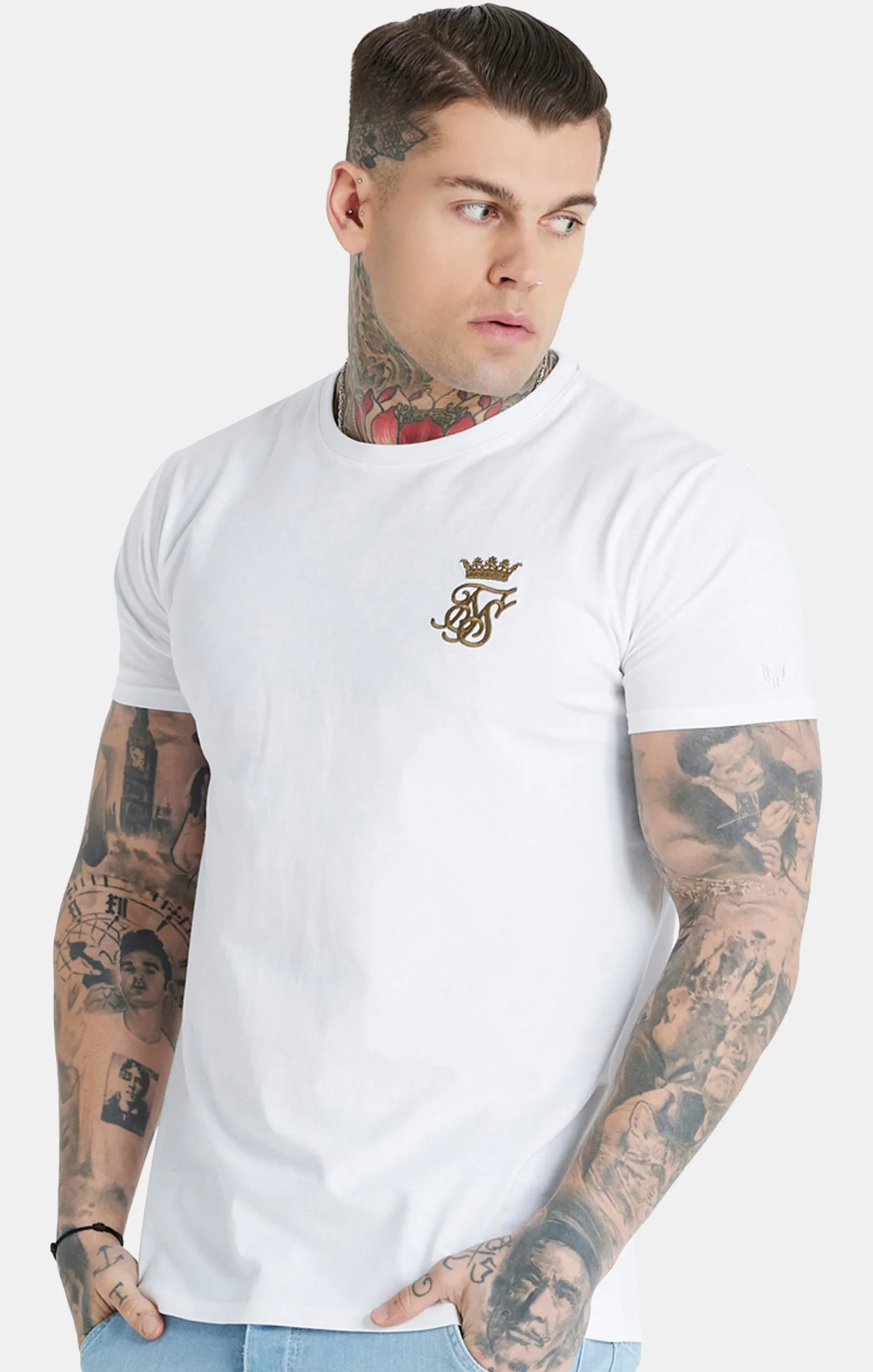Messi x SikSilk White Muscle Fit T-Shirt sold by Siksilk
