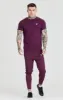 SikSilk Taped Athlete Loose Fit Pant - Burgundy & Black sold by Siksilk
