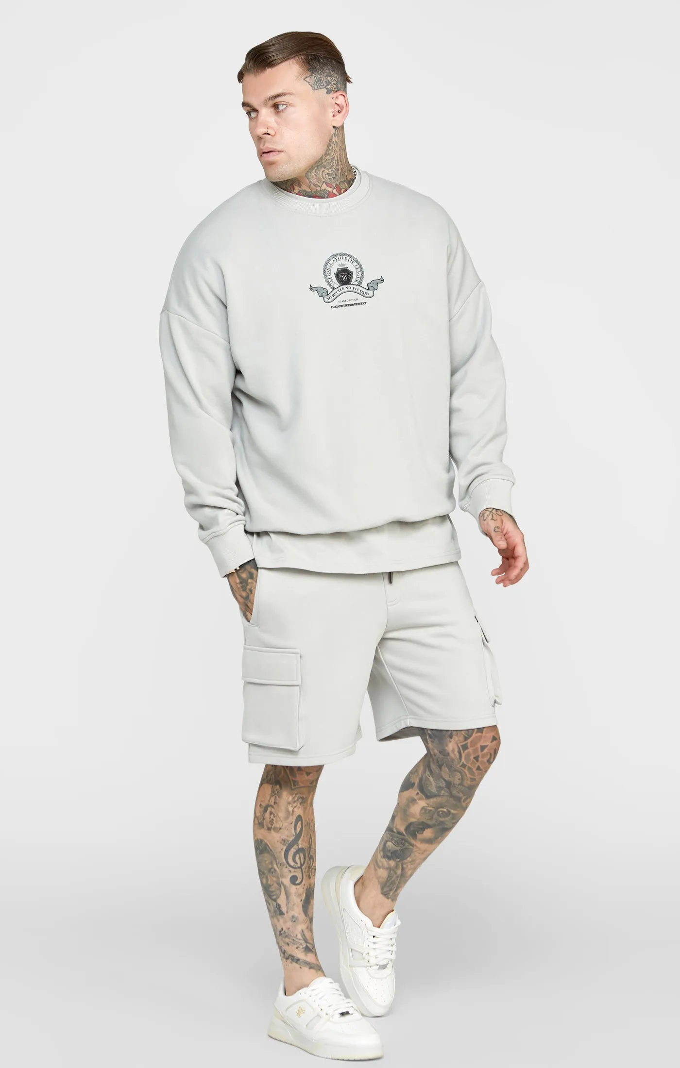 Grey Varsity Sweatshirt sold by Siksilk product image thumbnail 4
