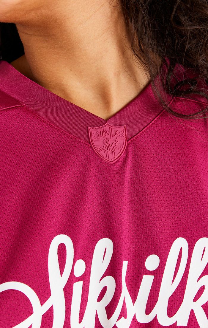 Pink Retro Football Crop Jersey sold by Siksilk product image thumbnail 3