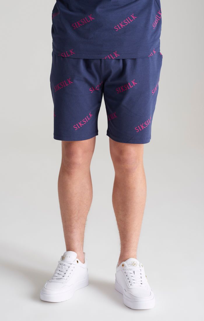 Boys Navy Monogram Printed Short sold by Siksilk product image thumbnail 2
