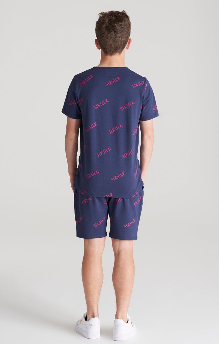 Boys Navy Monogram Printed Short sold by Siksilk product image thumbnail 6
