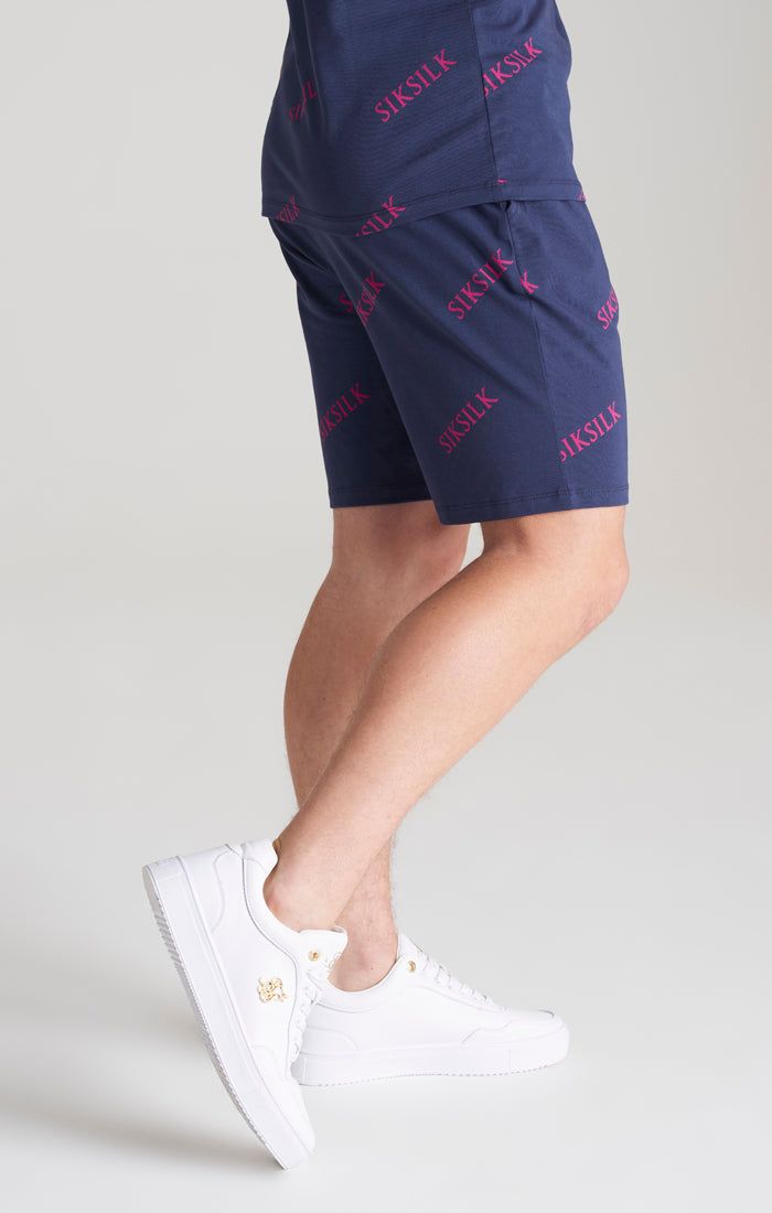 Boys Navy Monogram Printed Short sold by Siksilk product image thumbnail 3