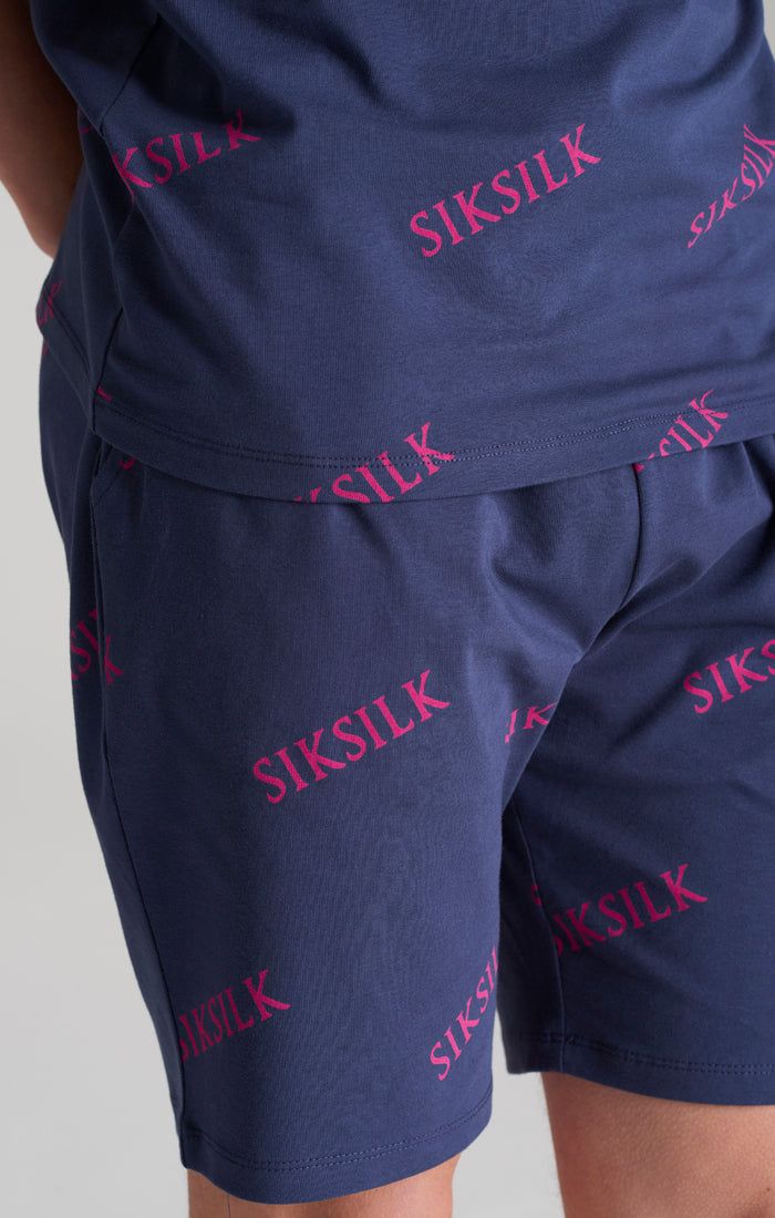 Boys Navy Monogram Printed Short sold by Siksilk product image thumbnail 7