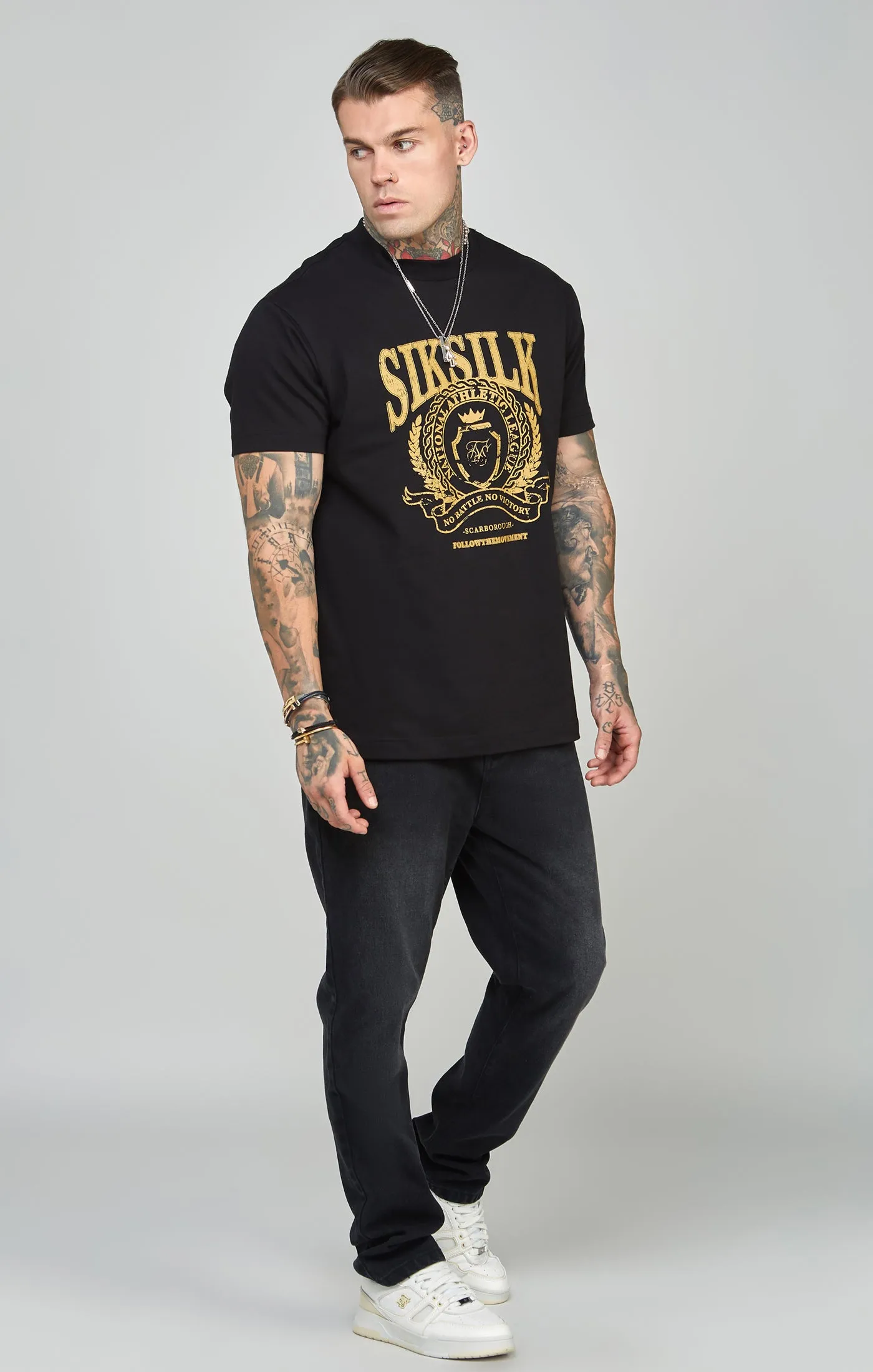 Oversized Crest Logo T-Shirt sold by Siksilk product image thumbnail 3