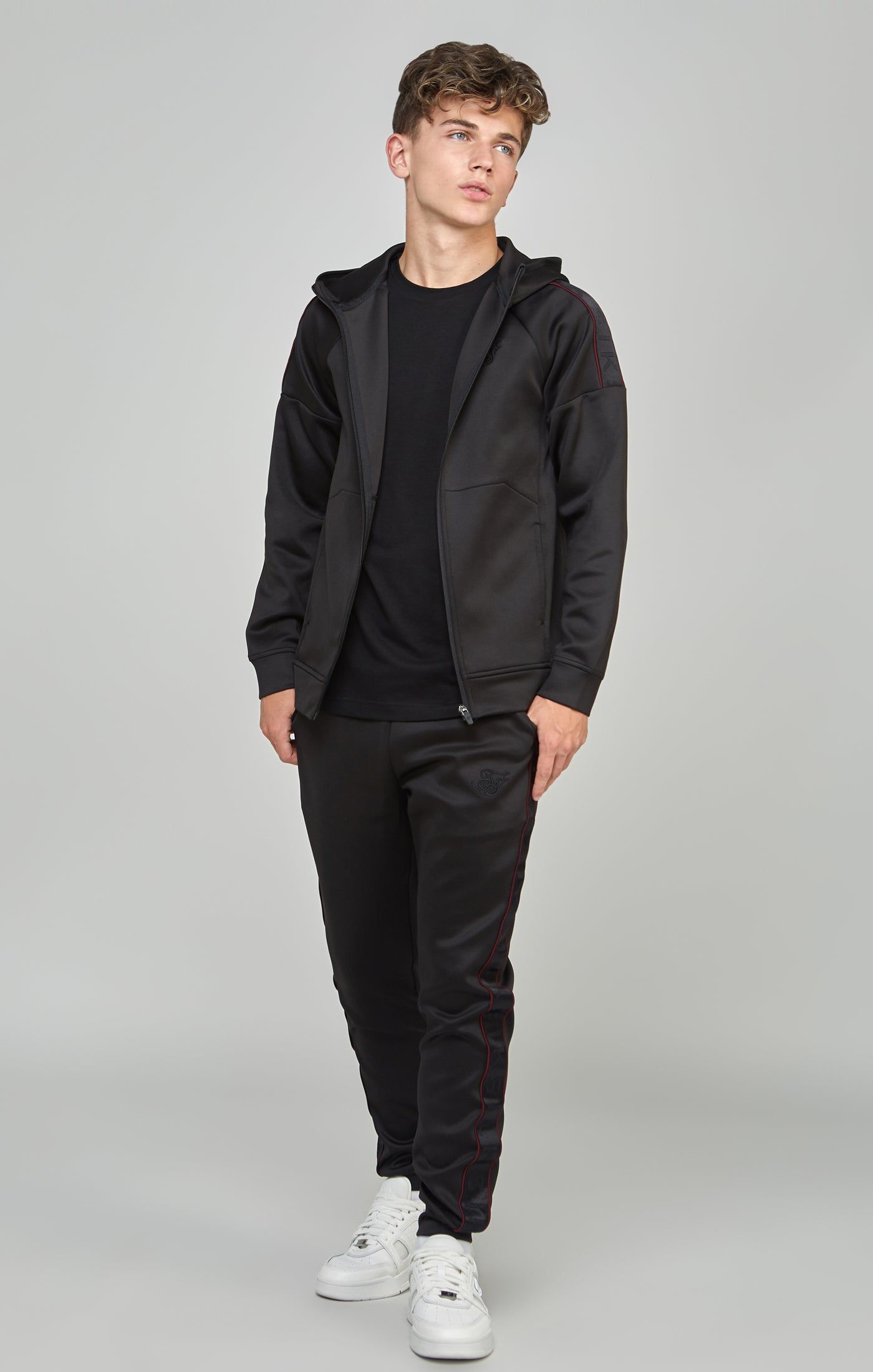 Boys Black Taped Tracksuit sold by Siksilk product image thumbnail 6