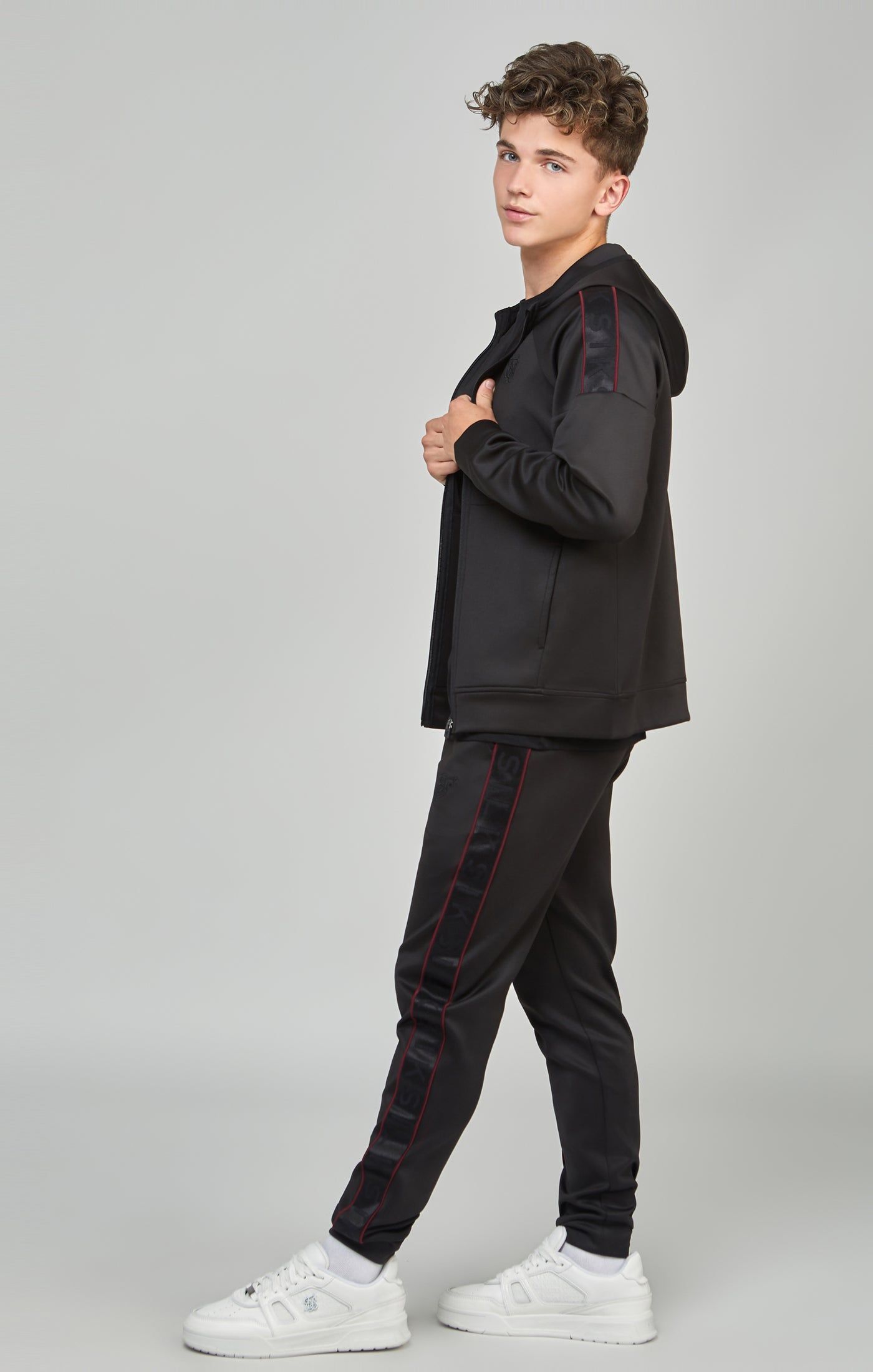 Boys Black Taped Tracksuit sold by Siksilk product image thumbnail 7