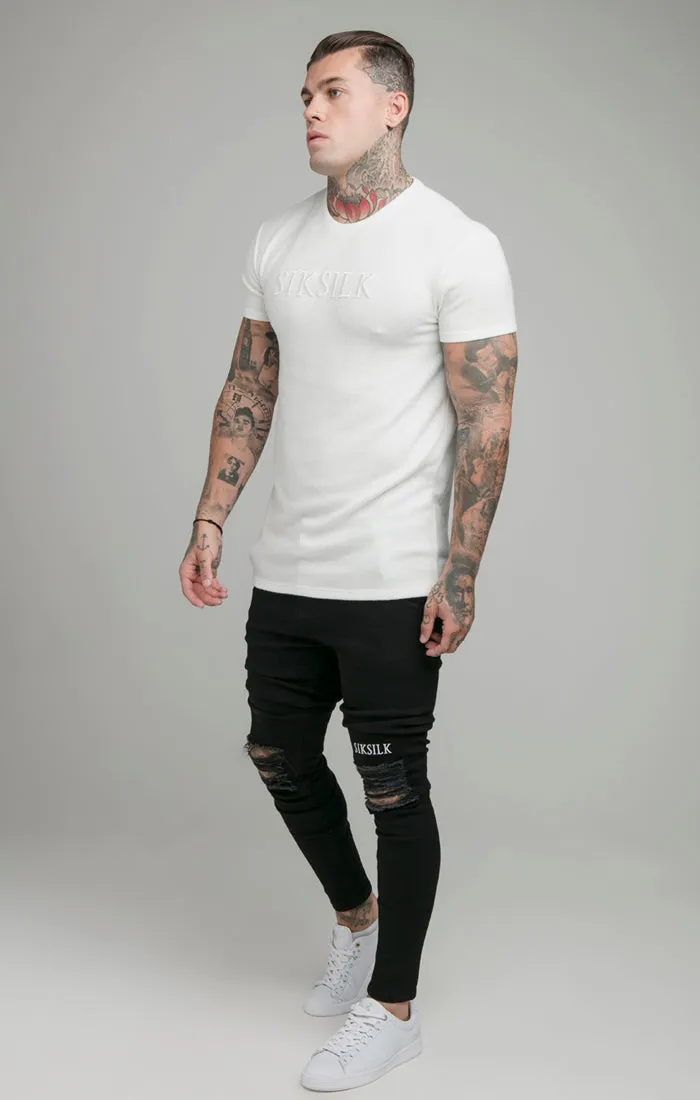 Ecru Muscle Fit T-Shirt sold by Siksilk product image thumbnail 4