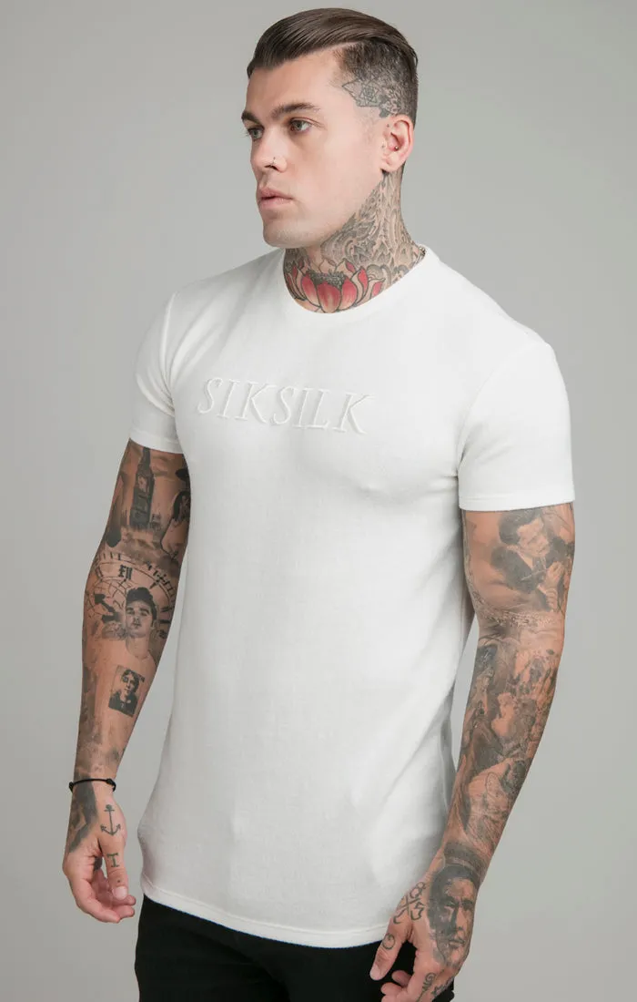 Ecru Muscle Fit T-Shirt sold by Siksilk