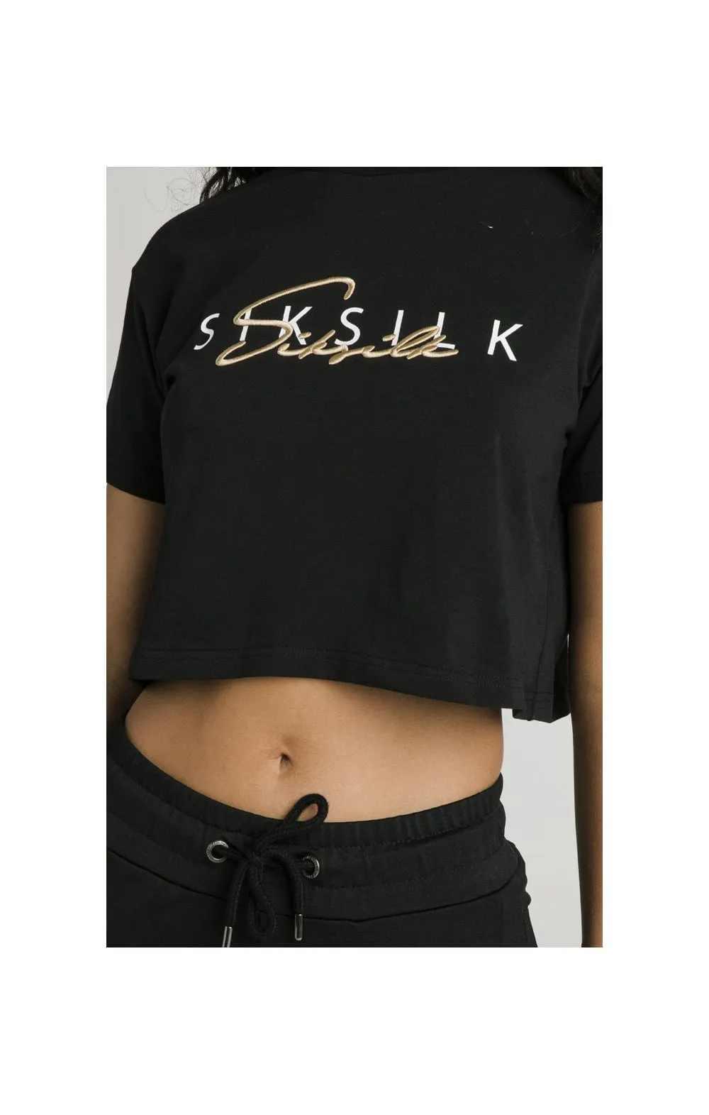 SikSilk Colour Signature Crop Tee - Black sold by Siksilk product image thumbnail 2