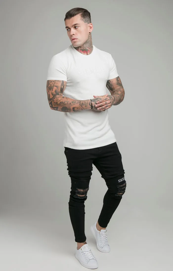 Ecru Muscle Fit T-Shirt sold by Siksilk product image thumbnail 5