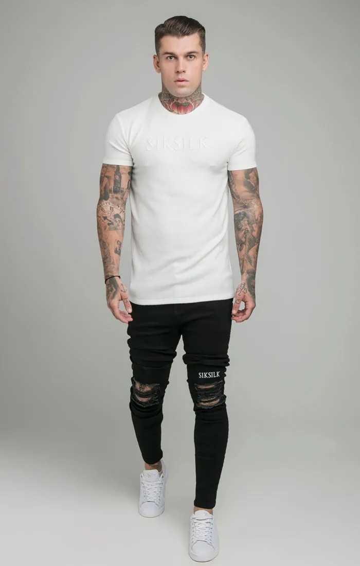 Ecru Muscle Fit T-Shirt sold by Siksilk product image thumbnail 3