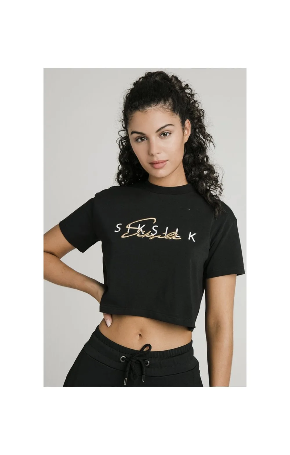 SikSilk Colour Signature Crop Tee - Black sold by Siksilk