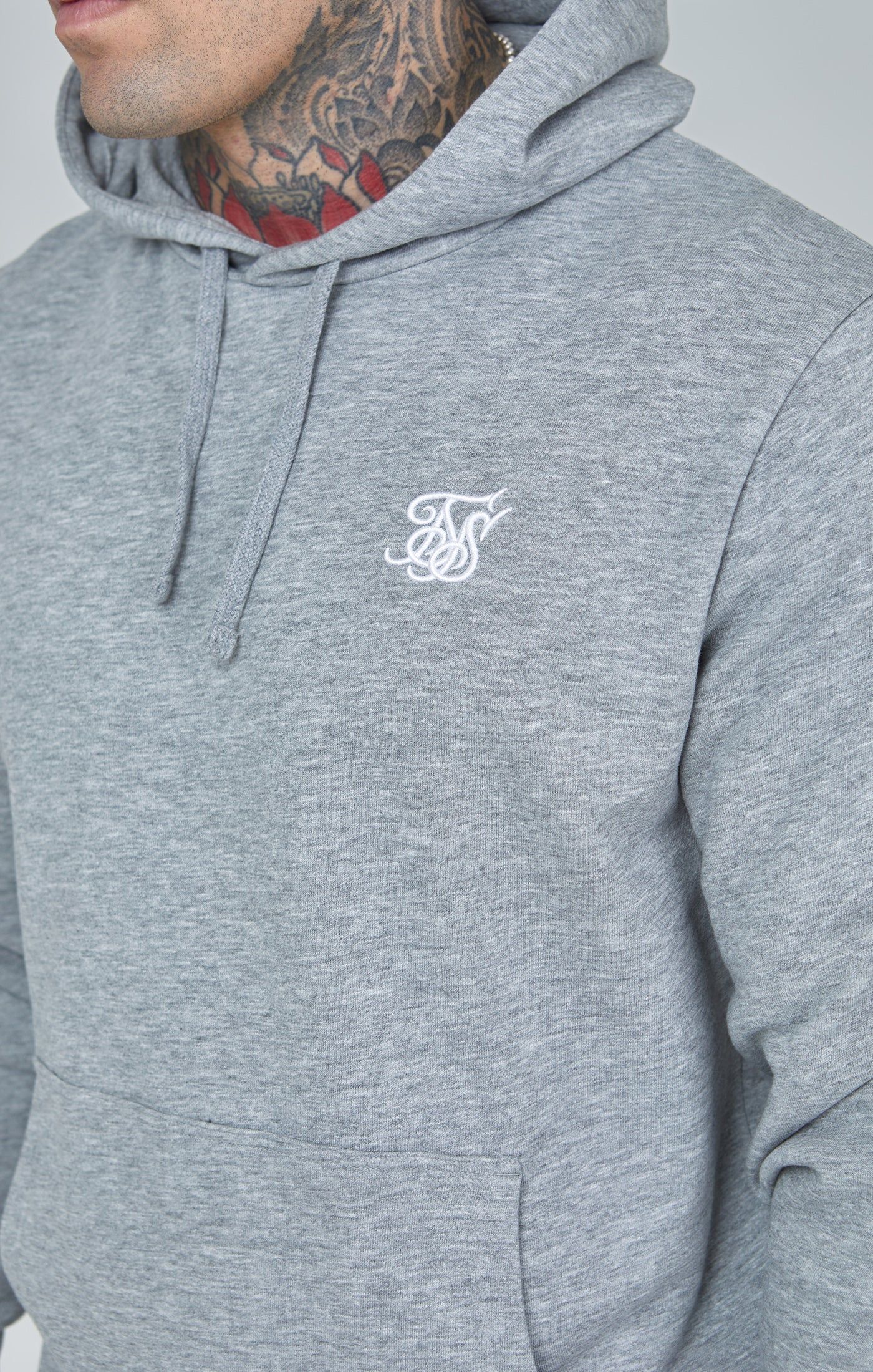Grey Marl Essential Overhead Hoodie sold by Siksilk product image thumbnail 5