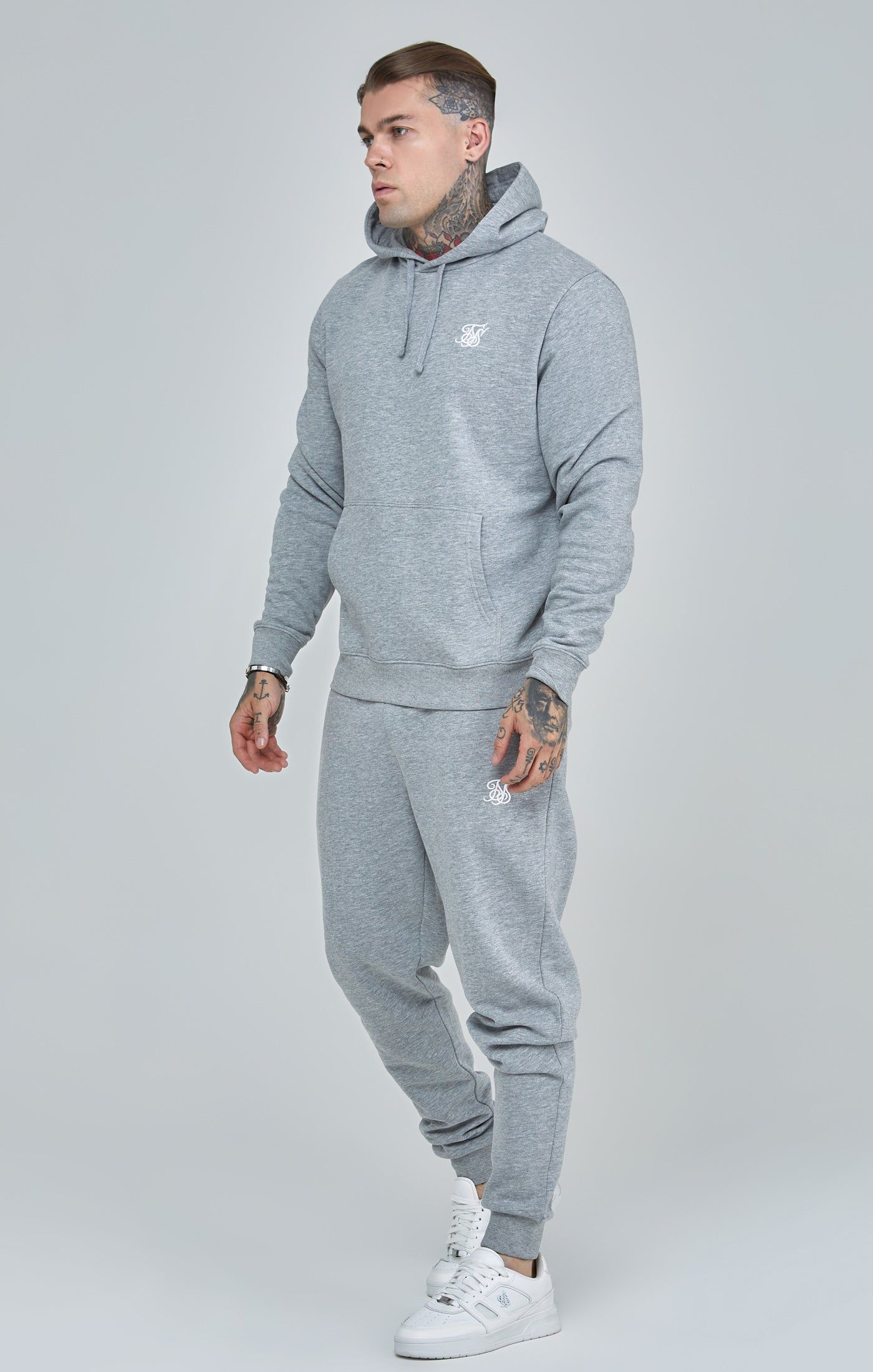 Grey Marl Essential Overhead Hoodie sold by Siksilk product image thumbnail 2