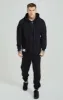 Black Dual Layer Baseball Zip-Thru Hoodie sold by Siksilk